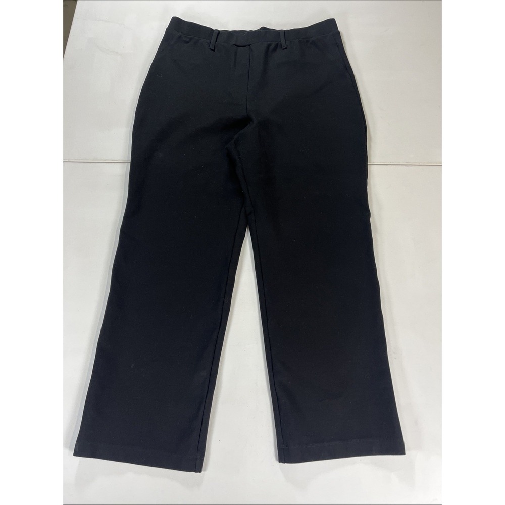 Quince Women's Ultra-Stretch Ponte Wide Leg Pants Black Size XL Work Trousers